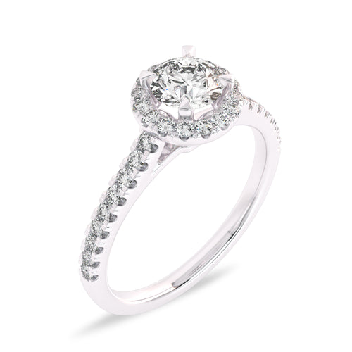 3/4 CT Classic Halo Lab Created Diamond Engagement Ring