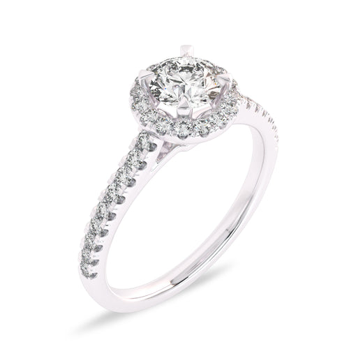 3/4 CT Classic Halo Lab Created Diamond Engagement Ring