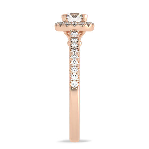 3/4 CT Classic Halo Lab Created Diamond Engagement Ring