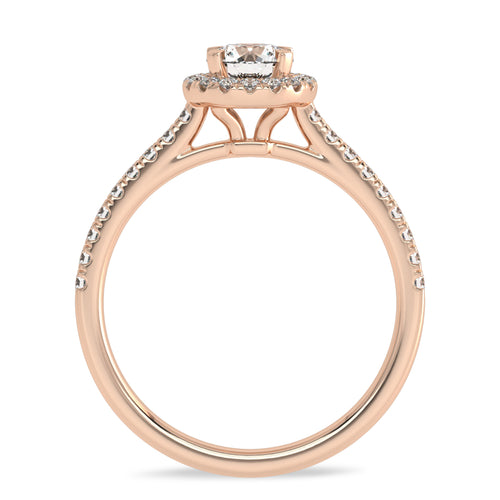 3/4 CT Classic Halo Lab Created Diamond Engagement Ring