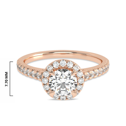 3/4 CT Classic Halo Lab Created Diamond Engagement Ring