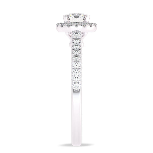 3/4 CT Classic Halo Lab Created Diamond Engagement Ring