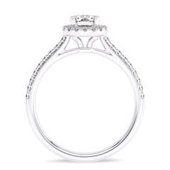 3/4 CT Classic Halo Lab Created Diamond Engagement Ring
