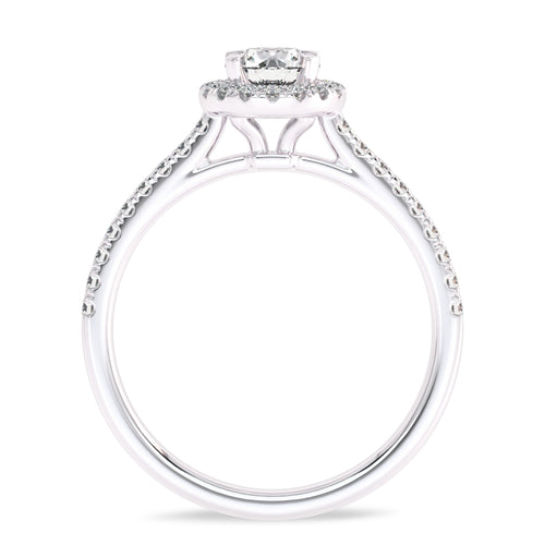 3/4 CT Classic Halo Lab Created Diamond Engagement Ring