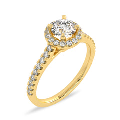 3/4 CT Classic Halo Lab Created Diamond Engagement Ring