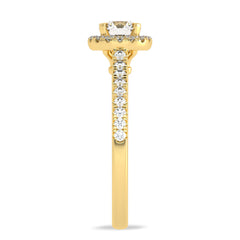 3/4 CT Classic Halo Lab Created Diamond Engagement Ring