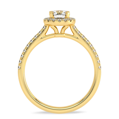 3/4 CT Classic Halo Lab Created Diamond Engagement Ring