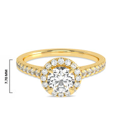 3/4 CT Classic Halo Lab Created Diamond Engagement Ring