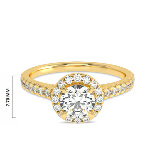 3/4 CT Classic Halo Lab Created Diamond Engagement Ring