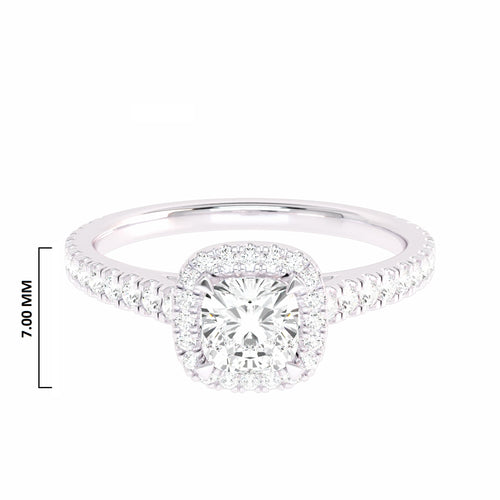 3/4 CT. Classic Halo Lab Created Diamond Enagegement Ring