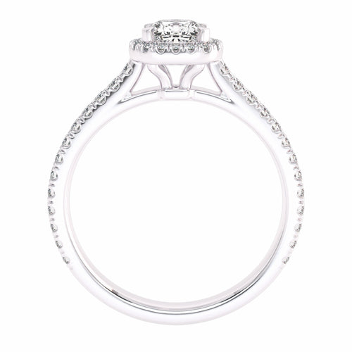 3/4 CT. Classic Halo Lab Created Diamond Enagegement Ring
