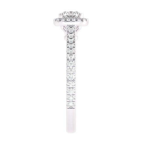 3/4 CT. Classic Halo Lab Created Diamond Enagegement Ring