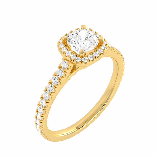 3/4 CT. Classic Halo Lab Created Diamond Enagegement Ring