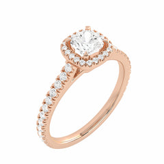 3/4 CT. Classic Halo Lab Created Diamond Enagegement Ring