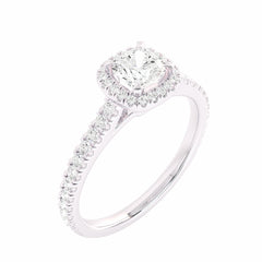 3/4 CT. Classic Halo Lab Created Diamond Enagegement Ring