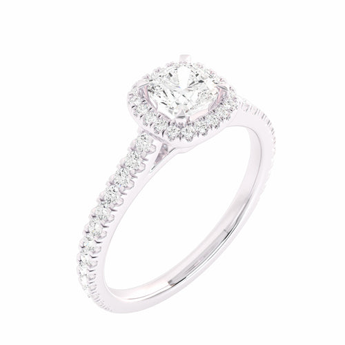 3/4 CT. Classic Halo Lab Created Diamond Enagegement Ring