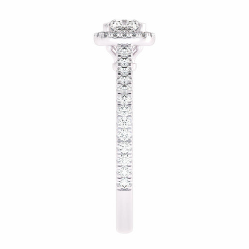 3/4 CT. Classic Halo Lab Created Diamond Enagegement Ring