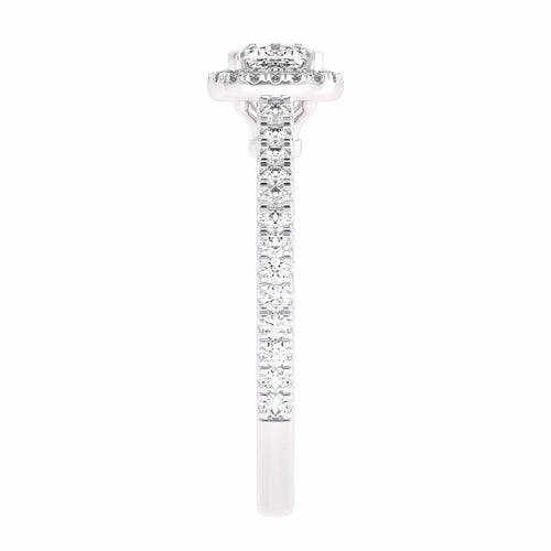 3/4 CT. Classic Halo Lab Created Diamond Enagegement Ring