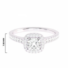 3/4 CT. Classic Halo Lab Created Diamond Enagegement Ring