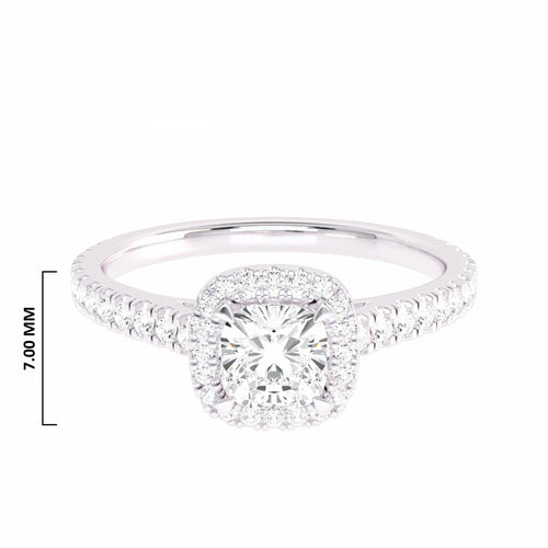 3/4 CT. Classic Halo Lab Created Diamond Enagegement Ring