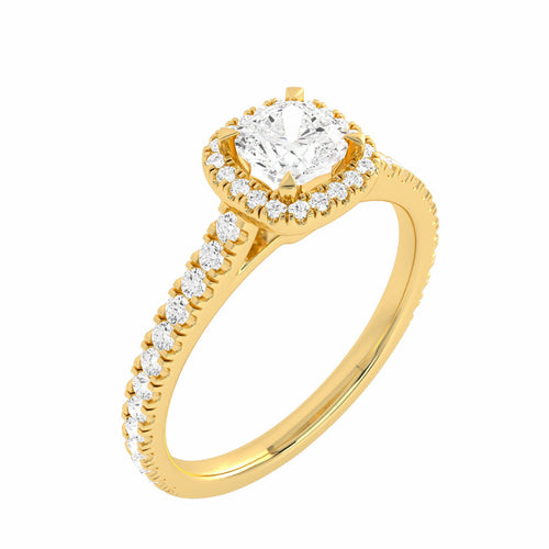 3/4 CT. Classic Halo Lab Created Diamond Enagegement Ring