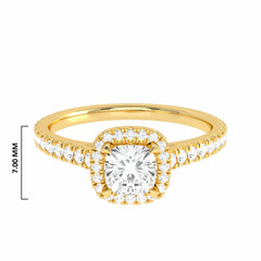 3/4 CT. Classic Halo Lab Created Diamond Enagegement Ring