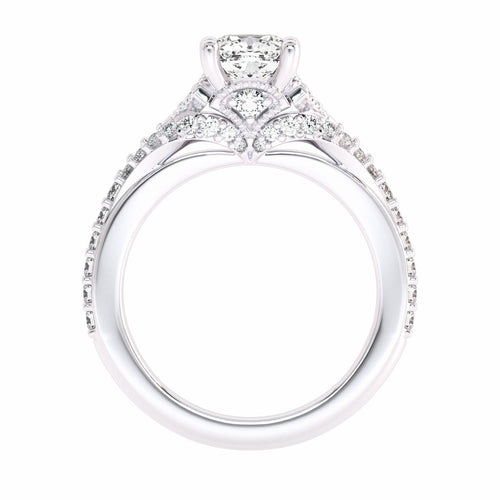 1 CT. Classic Halo Lab Created Diamond Enagegement Ring