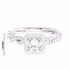 1 CT. Classic Halo Lab Created Diamond Enagegement Ring