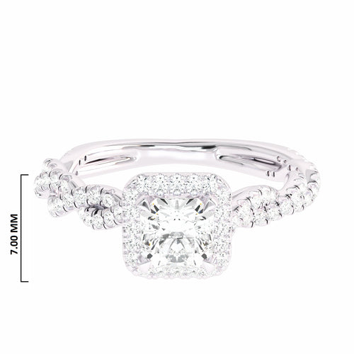 1 CT. Classic Halo Lab Created Diamond Enagegement Ring