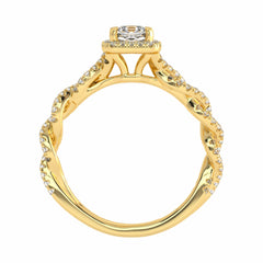 1 CT. Classic Halo Lab Created Diamond Enagegement Ring