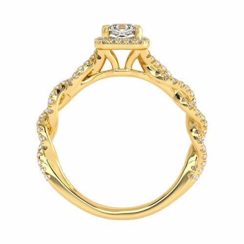 1 CT. Classic Halo Lab Created Diamond Enagegement Ring