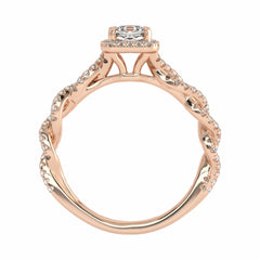 1 CT. Classic Halo Lab Created Diamond Enagegement Ring
