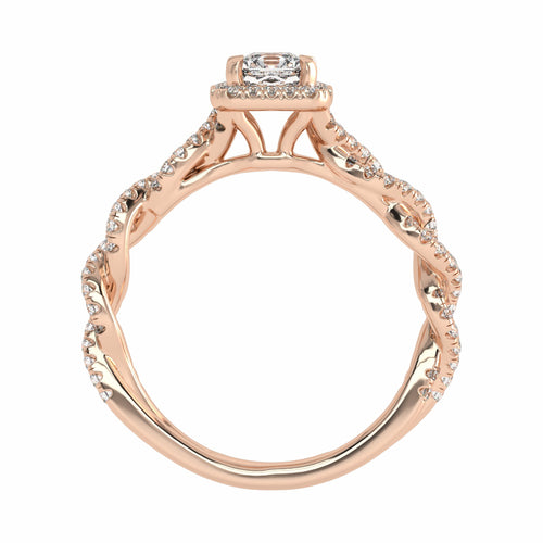 1 CT. Classic Halo Lab Created Diamond Enagegement Ring