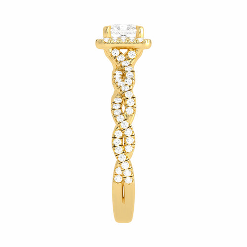 1 CT. Classic Halo Lab Created Diamond Enagegement Ring