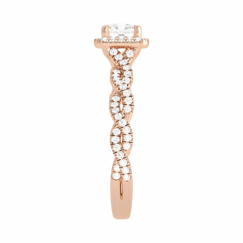 1 CT. Classic Halo Lab Created Diamond Enagegement Ring