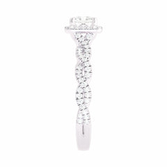 1 CT. Classic Halo Lab Created Diamond Enagegement Ring