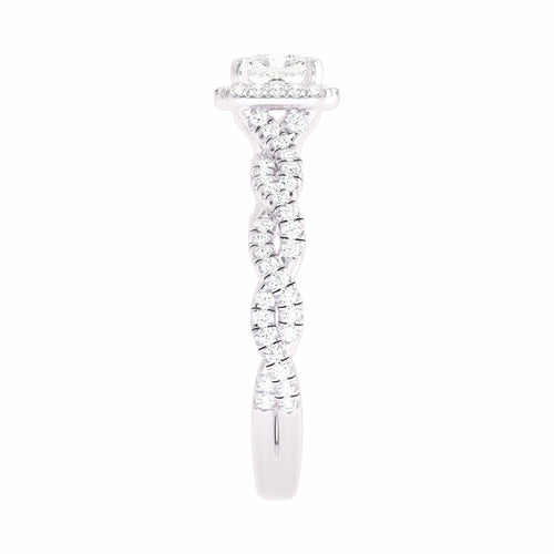 1 CT. Classic Halo Lab Created Diamond Enagegement Ring