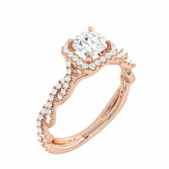 1 CT. Classic Halo Lab Created Diamond Enagegement Ring