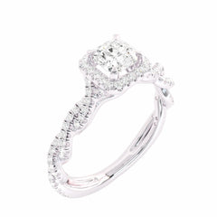 1 CT. Classic Halo Lab Created Diamond Enagegement Ring