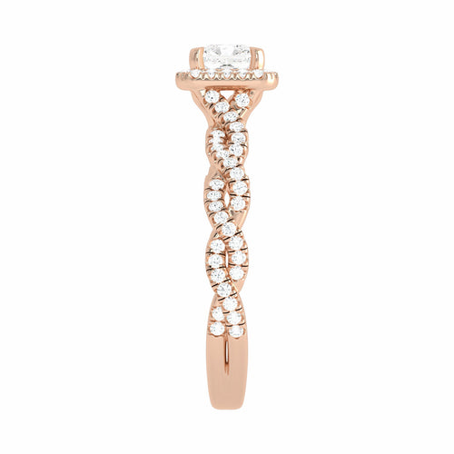 1 CT. Classic Halo Lab Created Diamond Enagegement Ring