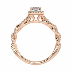 1 CT. Classic Halo Lab Created Diamond Enagegement Ring