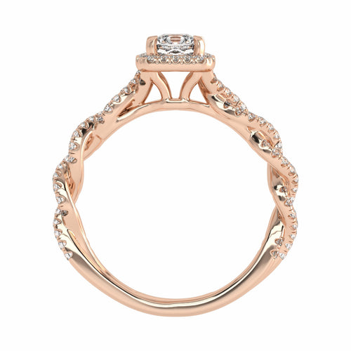 1 CT. Classic Halo Lab Created Diamond Enagegement Ring