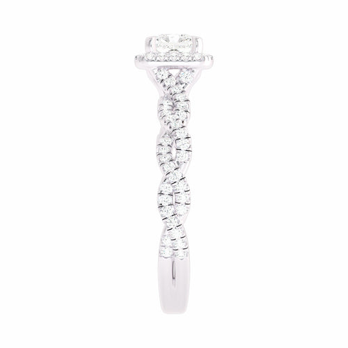 1 CT. Classic Halo Lab Created Diamond Enagegement Ring