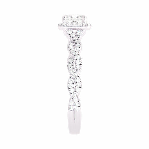 1 CT. Classic Halo Lab Created Diamond Enagegement Ring