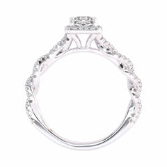 1 CT. Classic Halo Lab Created Diamond Enagegement Ring
