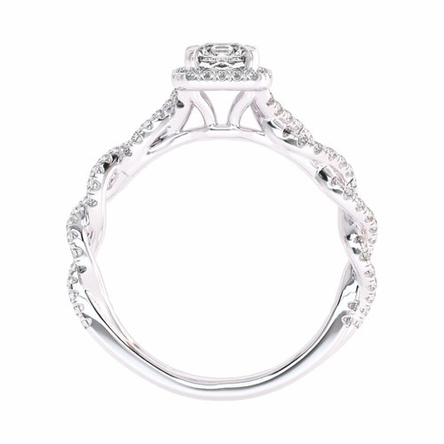 1 CT. Classic Halo Lab Created Diamond Enagegement Ring