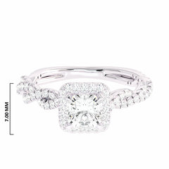 1 CT. Classic Halo Lab Created Diamond Enagegement Ring