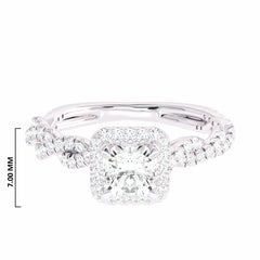 1 CT. Classic Halo Lab Created Diamond Enagegement Ring