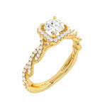 1 CT. Classic Halo Lab Created Diamond Enagegement Ring