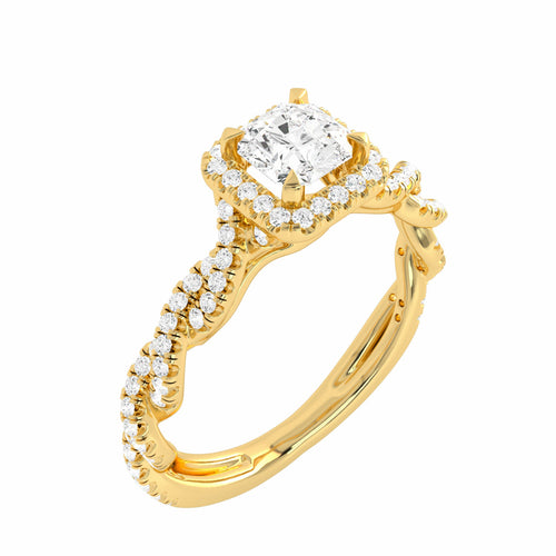 1 CT. Classic Halo Lab Created Diamond Enagegement Ring